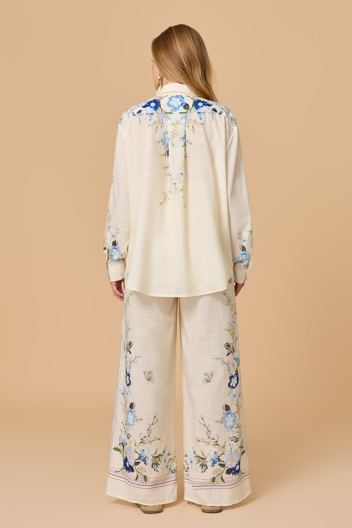 Vintage Floral Butterfly Two Piece Outfit