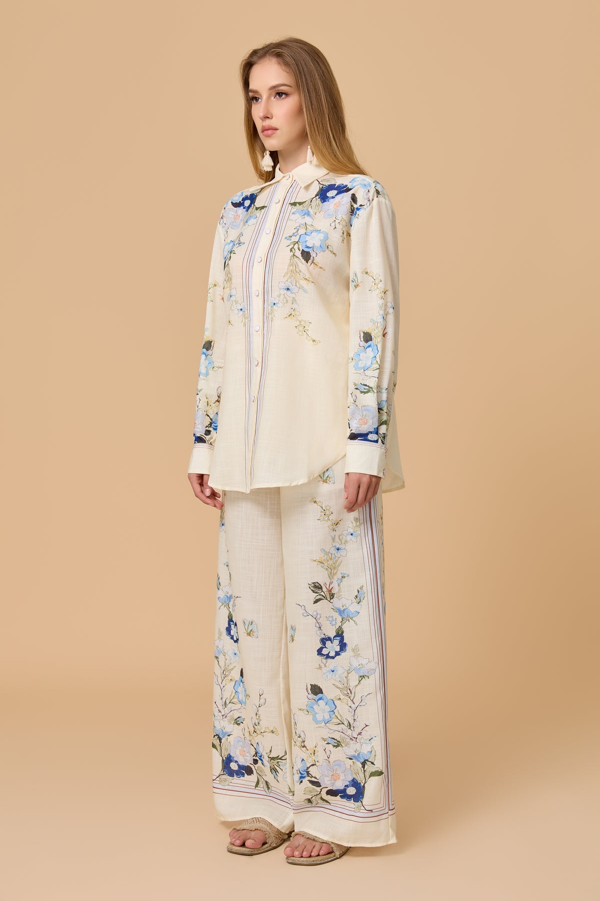 Vintage Floral Butterfly Two Piece Outfit